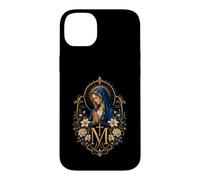 Custodia per iPhone 14 Plus Ave Maria Gratia Plena Vergine Maria Arte devozionale Floreale