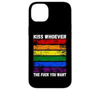 Custodia per iPhone 14 Plus bacia chi vuoi Bandiera arcobaleno LGBTQI