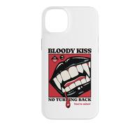 Custodia per iPhone 14 Plus Bacio Sanguinante Labbra Vampiro Zanne Morso Scuro Romance Goth Horror
