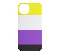 Custodia per iPhone 14 Plus Bandiera dell'orgoglio non binario LGBTQ Non binario Amore Uguaglianza Enby NB