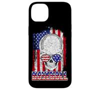 Custodia per iPhone 14 Plus Baseball American Flag Skull Sunglass Patriotic 4th July