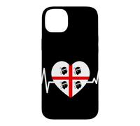 Custodia per iPhone 14 Plus Battito Sardo Sardegna Cuore Quattro Mori Orgoglio Sardo