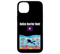 Custodia per iPhone 14 Plus Belize viaggio souvenir subacquea amante bandiera del Belize