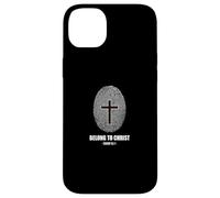Custodia per iPhone 14 Plus Belong to Christ Faith Fingerprint Cross Isaiah 43:1