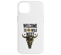 Custodia per iPhone 14 Plus Benvenuti al Wild West Bull Skull Vintage Western Logo