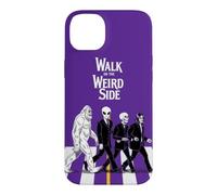 Custodia per iPhone 14 Plus Bigfoot - Scheletro alieno che attraversa la strada Strano Halloween
