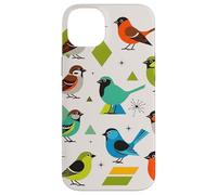Custodia per iPhone 14 Plus Bird Art Mid Century Midcentury Retro Atomic Age Space