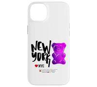 Custodia per iPhone 14 Plus Bite Me, Cool New York City Purple Candy Gum Bear Graphic