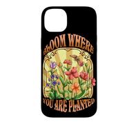 Custodia per iPhone 14 Plus Bloom Where You Are Planted Design vintage floreale