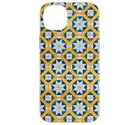 Custodia per iPhone 14 Plus Blu Bianco Giallo Portogallo Lisbona Tile Pattern