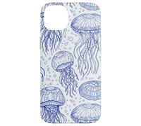 Custodia per iPhone 14 Plus Blue Jellyfish Ocean Pattern Aquatic Marine Life