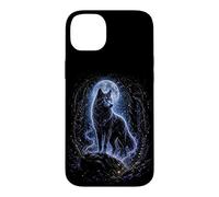 Custodia per iPhone 14 Plus Blue Moon Wolf Mistico Foresta Fantasia Gotica Grafica