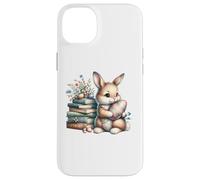 Custodia per iPhone 14 Plus Bookish Easter Bunny Reading Book Every Bunny Loves to Read