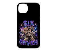 Custodia per iPhone 14 Plus Bootleg Six Seven Meme Space Galaxy - Simpatici gatti
