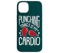 Custodia per iPhone 14 Plus Boxer Citazione Punching Things Is My Cardio Funny Boxing