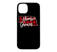 Custodia per iPhone 14 Plus Bufalo scozzese rosso coltivato in casa del Nebraska NE State Love