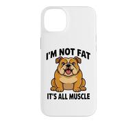 Custodia per iPhone 14 Plus Bulldog inglese Im Not Fat Its All Muscle Dog Humor