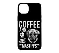 Custodia per iPhone 14 Plus Caffè E Mastini Divertente Mastino