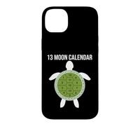 Custodia per iPhone 14 Plus Calendario lunare con 13 tartarughe lunari e conchiglie