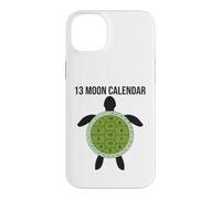 Custodia per iPhone 14 Plus Calendario lunare con 13 tartarughe lunari e conchiglie