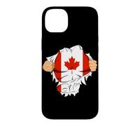 Custodia per iPhone 14 Plus Canadian Superhero Canada Flag Patriot Gift