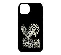 Custodia per iPhone 14 Plus Cancro ai polmoni del corvo vichingo - Rise Through The Storm - Norreno
