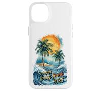 Custodia per iPhone 14 Plus Cancun Spring Break 2026 Palma e onde ad acquerello