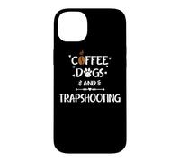 Custodia per iPhone 14 Plus Cani da caffè e traptiro | Skeet Trap Clay Shooting