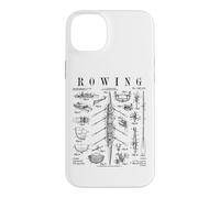 Custodia per iPhone 14 Plus Canottaggio Rower Otto Remo Racing Shell Barca Brevetto Vintage