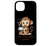 Custodia per iPhone 14 Plus Cant Live Wout Caffè Carino Scimmia Cartoon