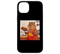 Custodia per iPhone 14 Plus Capybara Cooking Grill BBQ Funny Gift Capybara