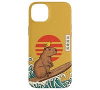 Custodia per iPhone 14 Plus Capybara Surf Giapponese Grande Onda Kanagawa Ukiyo-e