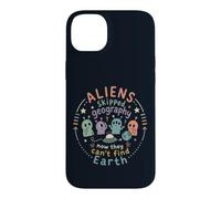 Custodia per iPhone 14 Plus Carino Alien Geografia Spazio Nerd Terra Perso Geografia Insegnante