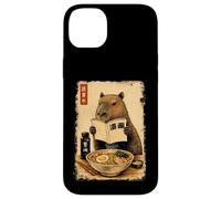 Custodia per iPhone 14 Plus Carino Capybara Ramen giapponese Kanji Edo Pittura