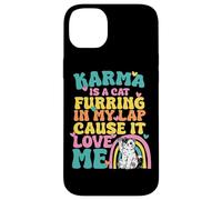 Custodia per iPhone 14 Plus Carino Karma è un gatto furring nel mio giro perché mi ama
