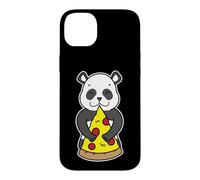 Custodia per iPhone 14 Plus Carino Panda che abbraccia la fetta di pizza