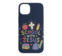 Custodia per iPhone 14 Plus Carino Scuola Cristiana Con Gesù Insegnante Studente Aula