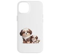 Custodia per iPhone 14 Plus Carino Shih Tzu cane e cucciolo adorabile arte canina