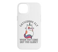 Custodia per iPhone 14 Plus Caticorns Fly When They coming out the closet Cat Unicorn Fun