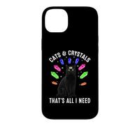 Custodia per iPhone 14 Plus Cats and Crystals That's All I Neee Aesthetic Black Cat