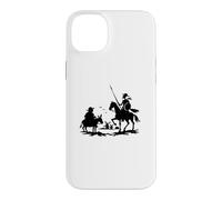 Custodia per iPhone 14 Plus Cavaliere Errante Don Chisciotte Sancho Panza Opera D'arte Silhouette