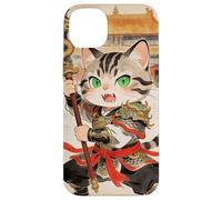 Custodia per iPhone 14 Plus Chibi asiatico cinese guerriero gatto - Meow Kung Fu Vintage Art