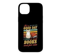 Custodia per iPhone 14 Plus Citazione letteraria "It's A Good Day To Read Books And Pet Cats