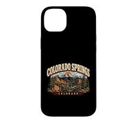 Custodia per iPhone 14 Plus Colorado Springs, design vintage con montagna e avventura
