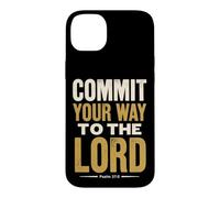 Custodia per iPhone 14 Plus Commit Your Way To The Lord Salmo 37:5 Versetto della Bibbia