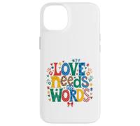 Custodia per iPhone 14 Plus Consapevolezza dell'autismo L'amore non ha bisogno di parole Puzzle