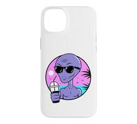 Custodia per iPhone 14 Plus Cool Alien Drinking Summer Juice Illustration Graphic Design