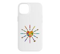 Custodia per iPhone 14 Plus Cool Brush Heart Shape Art Teacher Painter
