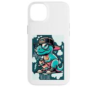 Custodia per iPhone 14 Plus Cool Skate Dino Baby Dinosaur Cartoon for Kids