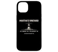 Custodia per iPhone 14 Plus Coordinate del faro di Marthas Vineyard Massachusetts